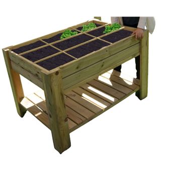 Mesa de Cultivo VidaHuerto | Retangular com Compartimentos e Bandeja | 120x80x80 cm - 1