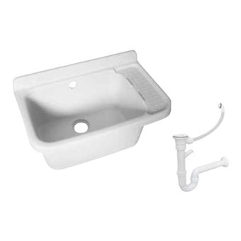 Pia Maderterraneo de plástico | 51x34 cm | todos os acessórios incluídos - 1