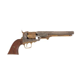 Réplica Revolver Denix Marinha de Guerra Dos Estados Unidos S. Colt 1851 Metal e Marfim - 1