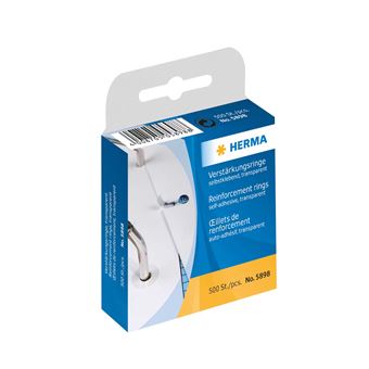 Etiqueta Autocolante HERMA Reinforcement rings self-adhesive ø 12 transparent 500 pcs. - 1