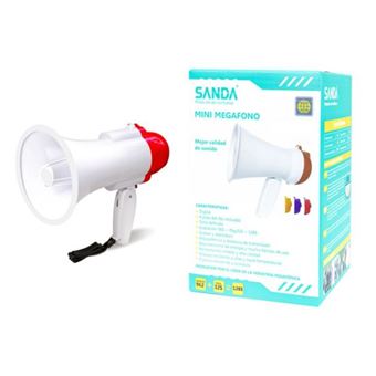 Mini Megafone Portátil SANDA SD-6588 - Branco/Bordeaux - 1