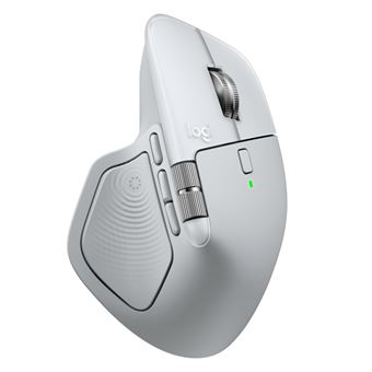 Rato Wireless Logitech MX Master 4 for Mac, rato ergonómico com Bluetooth com feedback tátil de desempenho avançado, deslocamento ultrarrápido, carregamento por USB-C , MacOS, iPadOS, Windows - branco prateado | 8000 DPI | Prateado, Branco - 1
