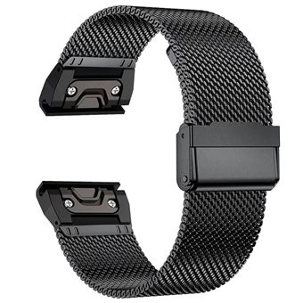 Bracelete em Malha de Aço Flexível Antiimpacto para Garmin Quatix 7 Pro | Preto - 1