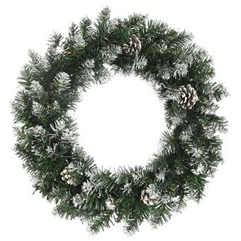 Grinalda de Natal vidaXL com luzes LED | 60 cm | PVC verde - 1