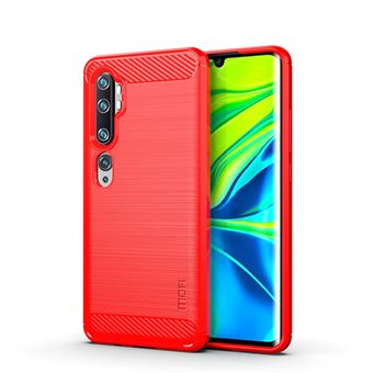 Capa Magunivers | TPU fibra de carbono escovada Vermelho para Xiaomi Mi CC9 Pro/Note 10