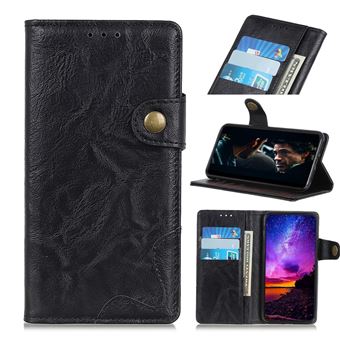 Capa Magunivers | PU + TPU pele de cavalo louco de forma s Preto para Xiaomi Mi Note 10/Mi CC9 Pro