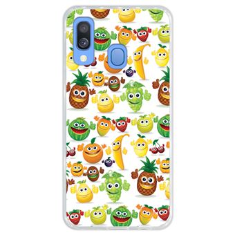 Capa Hapdey para Samsung Galaxy A40 2019 Design Frutas Felizes em Silicone Flexível e TPU