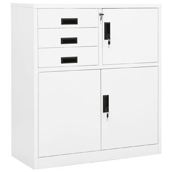Armário de escritório vidaXL 90x40x102 cm aço branco - 1