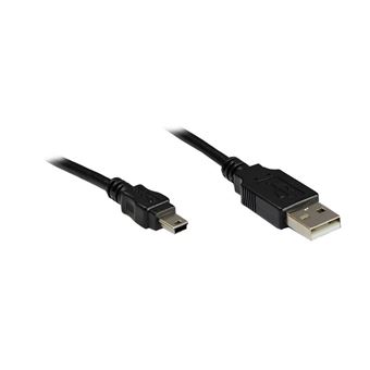 Alcasa USB 2.0 1.8m cabo USB 1,8 m USB A Mini-USB A Preto - 1