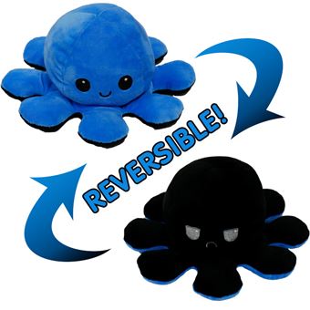 Polvo de Peluche Reversível Zhishang | 20 cm - Azul + Preto 12 - 1