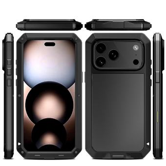 Capa Militar Metálica Zursana para iPhone 17 Pro Max com Proteção 360° | Antichoque | Carregamento sem Fio | Preto - 1