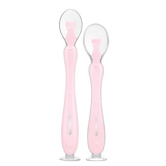 Colher de Silicone com Ventosa 2pçs Kikka Boo Rosa - 1