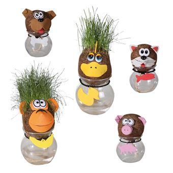 Planta Decorativa OOTB | Cabeça de Animal com Pêlo Relva - Cinzento - 1