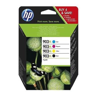 Pack 4 Tinteiros HP Inc 903XL Blister Ciano, Magenta, Amarelo e Preto - 1