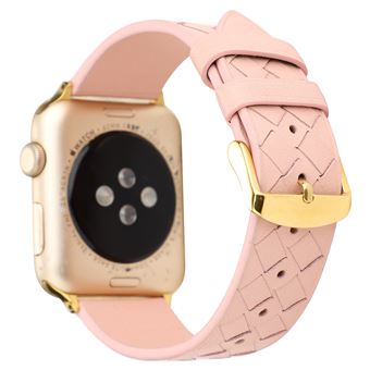 Bracelete de Couro HSMY Trançado Elegante para Apple Watch Series 6/ SE/ 5/ 4 | 40 mm - Rosa - 1