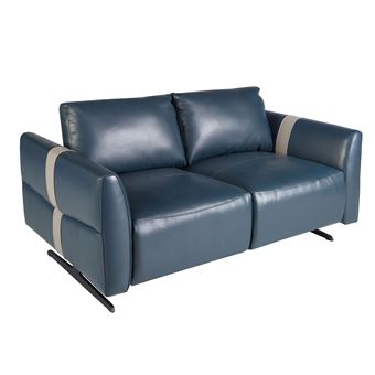 Sofá de 2 lugares Angel Cerdá 6195C | Pele Azul - 1