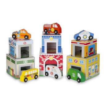 Brinquedo sobre rodas Melissa & Doug Nesting & Sorting Buildings & Vehicles - 1