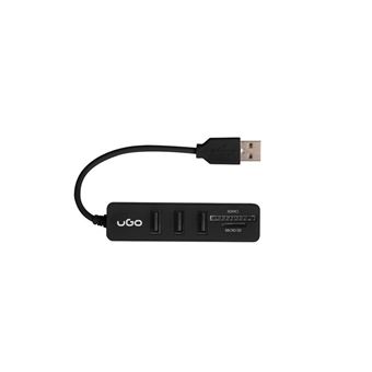 HUB USB 2.0 uGo Maipo HU200 | 3 Portas + Leitor de Cartões SD/Micro SD - Preto - 1