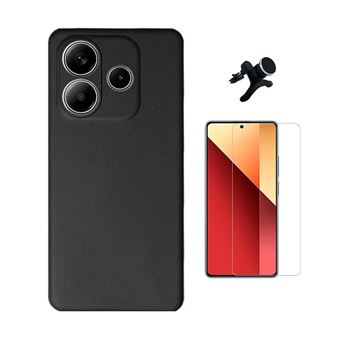 Kit Vidro Temperado Cleargorilasglass + Capa Proteção Silicone + Suporte Reforçado de Carro Gift4Me para Xiaomi Redmi Note 14 4G | Preto - 1