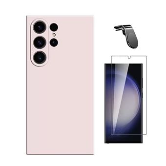 Kit Vidro Clearglass + Capa Silicone Líquido + Suporte L Phonecare para Samsung Galaxy S25 Ultra | Rosa - 1
