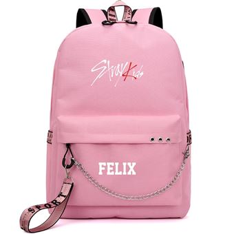 Mochila Escolar DreamWorks | Stray Kids FELIX | 32 x 15 x 45 cm | Rosa 1623 - 1