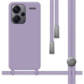 Capa TUMUNDOSMARTPHONE de silicone líquido com cordão para Xiaomi Redmi Note 13 Pro+ Plus 5G em roxo - 1