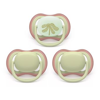 Chupeta Clássica para Bebé Philips AVENT Pacifier SCF087/28 ultra air day and night | Verde - 1