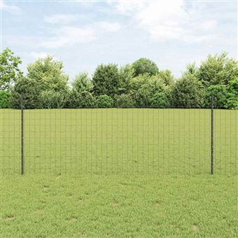 Cerca com Postes vidaXL | 1 x 25 m | Aço | Cinzento - 1