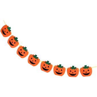 Banner de Halloween em Feltro Laranja Orysin com Abóbora para Decoração - 1