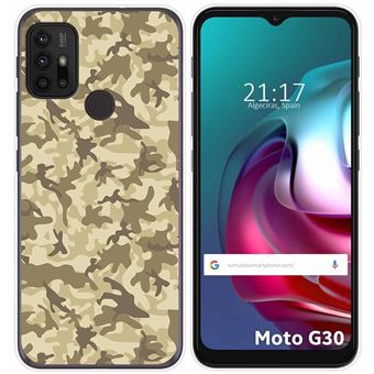Capa Tumundosmartphone de gel TPU para Motorola Moto G10 / G20 / G30 design desenhos de camuflagem de areia - 1
