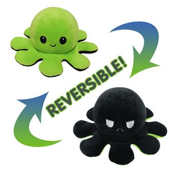 Polvo de Peluche Reversível Zhishang | 20 cm - Verde + Preto 13 - 1