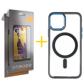 Pack 2 x Película de Vidro Temperado Full + Capa skyhe  Apple iPhone 14 Compatível com Magsafe Magnetic - Azul - 1