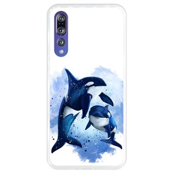 Capa Hapdey para Huawei P20 Pro - P20 Plus Design Baleias em Silicone Flexível e TPU