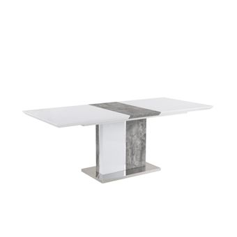 Mesa de Jantar Extensível Vente Unique EREN | 6 a 8 lugares | MDF cor branco e cinza cimento - 1