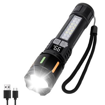 Lanterna CHRONUS | 990.000 lúmens | recarregável | 5 modos | luz COB | USB C | à prova d'água | Preto - 1