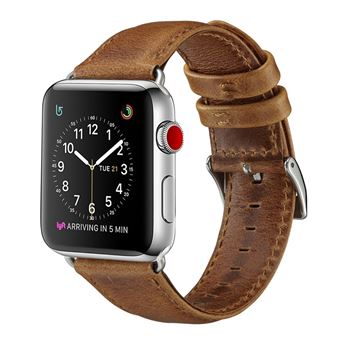 Pulseira Magunivers de couro genuíno Castanho para Apple Watch Series 4 40mm/Series 3/2/1 38mm - 1