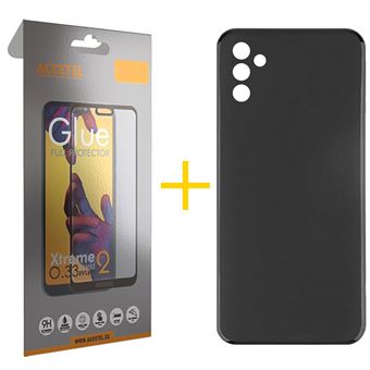 Pack 1 x Película de Vidro Temperado Full + Capa Accetel para Samsung Galaxy S25 5G | Silicone Liso | Preto - 1