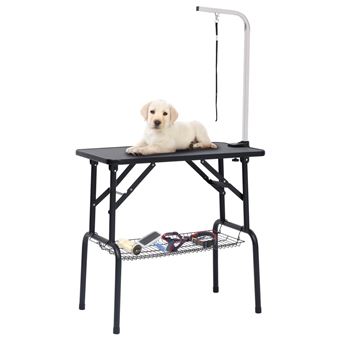 Mesa de Grooming Ajustável vidaXL para cães com 1 laço e cesto - 1
