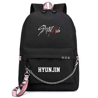 Mochila Escolar DreamWorks | Stray Kids HYUNJI | 32 x 15 x 45 cm | Preto 1624 - 1