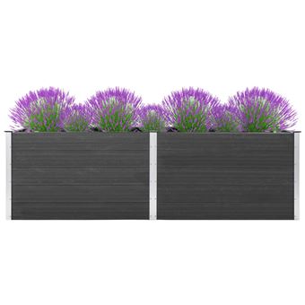 Canteiro Elevado para Jardim vidaXL 300x50x91 cm WPC cinzento - 1