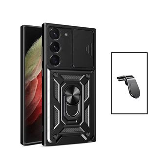 Kit Gift4Me Suporte de Carro Magnético L + Capa de Proteção Militar Magnética Janela Deslizante para Samsung Galaxy S23 Plus - Preto - 1