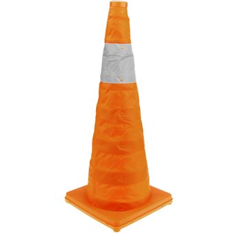 Cone de Trânsito com Refletor de Sinalização e Farol Dobrável PrimeMatik | 70 cm - 1