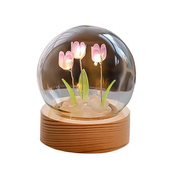 Candeeiro de Mesa Tulipa LED Dishiqing | 3 Flores - Roxo - 1