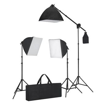 Conjunto Iluminação vidaXL com 3 Lâmpadas Fotografia + Tripé e Softbox - 1