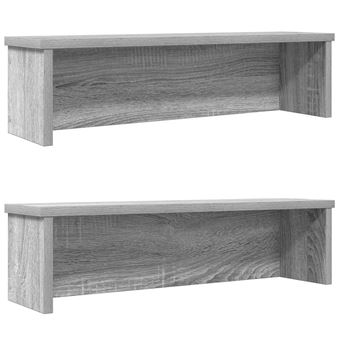 Racks de cozinha empilhável vidaXL | 2 Peças | 60x15x16 cm | cinzento sonoma - 1