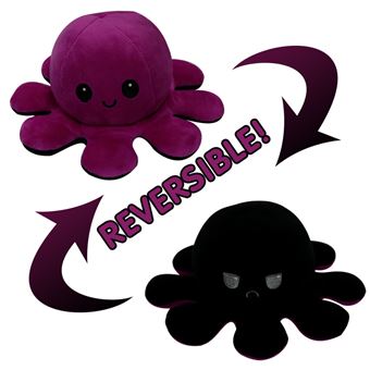 Polvo de Peluche Reversível Zhishang | 20 cm - Roxo + Preto 14 - 1