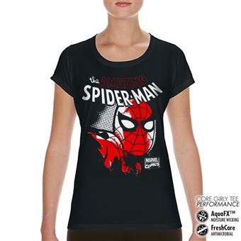T-shirt de Desporto para Mulher Spider-Man Close Up Performance | Preto | L
