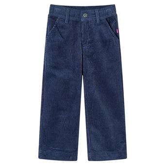 Calças para criança | vidaXL | bombazina azul-marinho 128 | 7 a 8 anos - 1