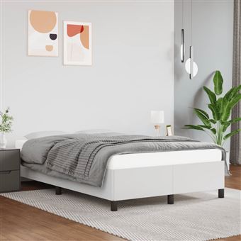 Estrutura de cama vidaXL | 120x190 cm | couro artificial branco - 1