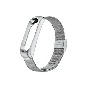 Pulseira de aço inoxidável WISETONY para Xiaomi Mi Band 3 /4 Silver